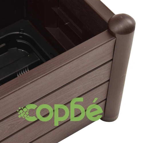 Градински сандък с пергола, 43x43x142 см, РР, мока  ➤ топ цена ➤ sorbe.bg