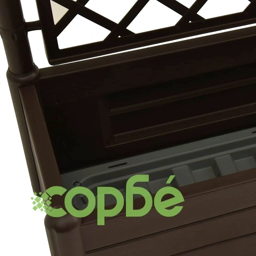 Градински сандък с пергола, 100x43x142 см, РР, мока ➤ топ цена ➤ sorbe.bg