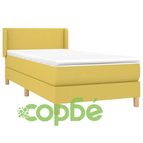 Боксспринг легло с матрак, зелена, 90x200 см, плат ➤ топ цена ➤ sorbe.bg