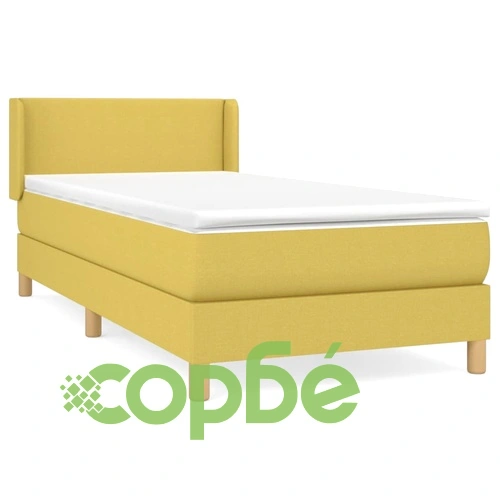 Боксспринг легло с матрак, зелено, 100x200 см, плат ➤ топ цена ➤ sorbe.bg