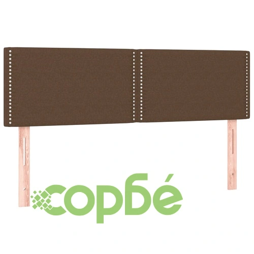 Боксспринг легло с матрак, тъмнокафяво, 140x190 см, плат ➤ топ цена ➤ sorbe.bg