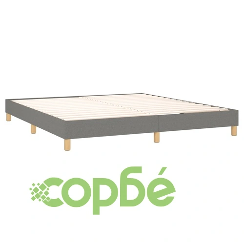 Боксспринг легло с матрак, тъмносиво, 160x200 см, плат ➤ топ цена ➤ sorbe.bg