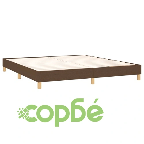 Боксспринг легло с матрак, тъмнокафяво, 160x200 см, плат ➤ топ цена ➤ sorbe.bg