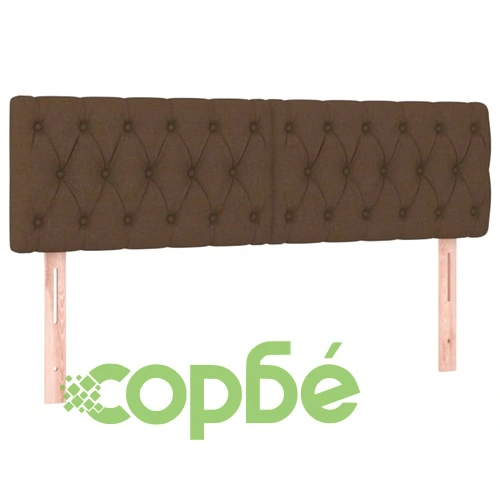 Боксспринг легло с матрак, тъмнокафяво, 160x200 см, плат ➤ топ цена ➤ sorbe.bg