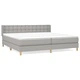 Боксспринг легло с матрак, светлосиво, 200x200 см, плат