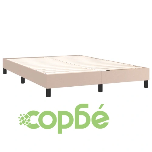 Боксспринг легло с матрак, капучино, 140x190 см изкуствена кожа ➤ топ цена ➤ sorbe.bg