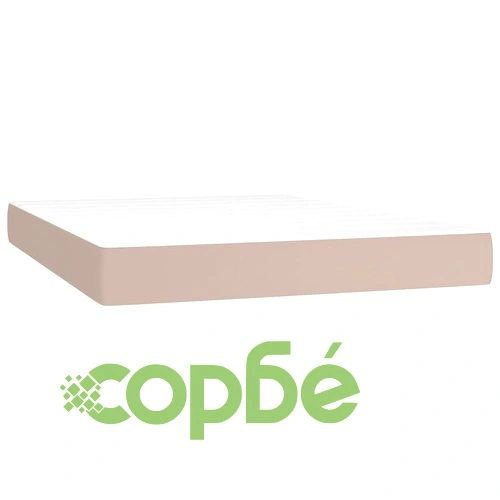 Боксспринг легло с матрак, капучино, 140x190 см изкуствена кожа ➤ топ цена ➤ sorbe.bg