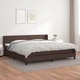 Боксспринг легло с матрак, кафяво, 200x200 см, изкуствена кожа