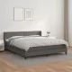 Боксспринг легло с матрак, сиво, 180x200 см, изкуствена кожа