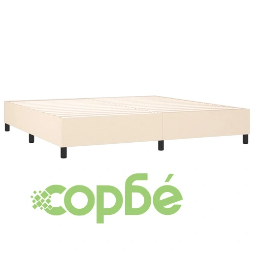 Боксспринг легло с матрак, кремаво, 200x200 см, плат ➤ топ цена ➤ sorbe.bg