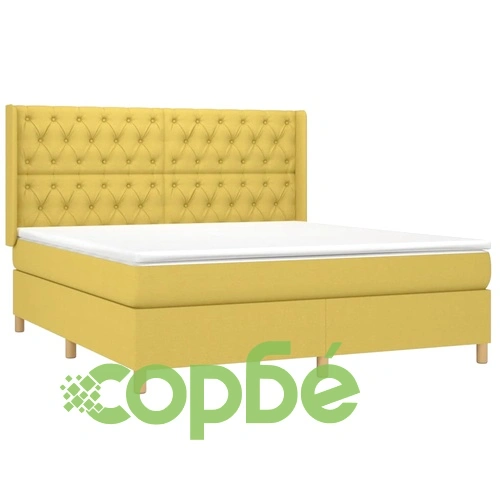 Боксспринг легло с матрак, зелена, 160x200 см, плат ➤ топ цена ➤ sorbe.bg