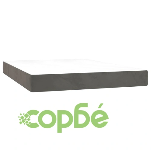 Боксспринг легло с матрак, тъмносиво, 140x190 см, кадифе ➤ топ цена ➤ sorbe.bg