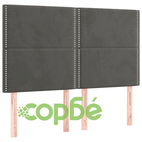 Боксспринг легло с матрак, тъмносиво, 140x190 см, кадифе ➤ топ цена ➤ sorbe.bg