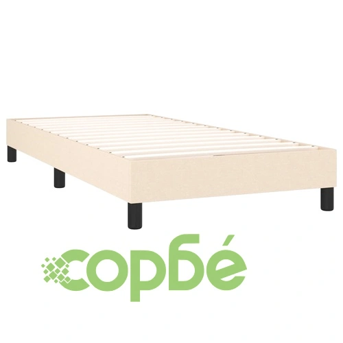 Боксспринг легло с матрак и LED, кремаво, 80x200 см, плат ➤ топ цена ➤ sorbe.bg