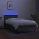 Боксспринг легло с матрак и LED, тъмносива, 90x200 см, плат