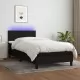 Боксспринг легло с матрак и LED, черно, 100x200 см, плат 