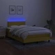 Боксспринг легло с матрак и LED, зелено, 120x200 см, плат