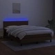Боксспринг легло с матрак и LED, тъмнокафяво, 140x190 см, плат