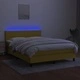 Боксспринг легло с матрак и LED, зелено, 140x200 см, плат