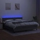Боксспринг легло с матрак и LED, тъмносиво, 160x200 см, плат