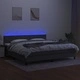 Боксспринг легло с матрак и LED, тъмносива, 200x200 см, плат