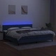 Боксспринг легло с матрак и LED, синя, 200x200 см, плат
