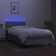Боксспринг легло с матрак и LED, светлосиво, 80x200 см, плат