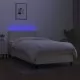 Боксспринг легло с матрак и LED, кремаво, 80x200 см, плат