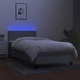 Боксспринг легло с матрак и LED, светлосиво, 90x200 см, плат