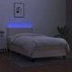 Боксспринг легло с матрак и LED, кремава, 90x200 см, плат