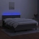 Боксспринг легло с матрак и LED, тъмносиво, 140x190 см, плат