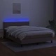 Боксспринг легло с матрак и LED, таупе, 140x200 см, плат