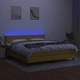 Боксспринг легло с матрак и LED, зелено, 160x200 см, плат