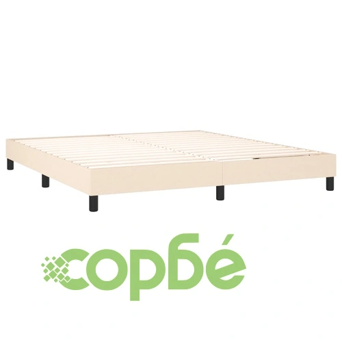 Боксспринг легло с матрак и LED, кремаво, 180x200 см, плат ➤ топ цена ➤ sorbe.bg