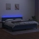 Боксспринг легло с матрак и LED, синя, 200x200 см, плат