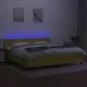 Боксспринг легло с матрак и LED, зелена, 200x200 см, плат