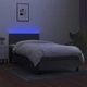 Боксспринг легло с матрак и LED, тъмносива, 90x200 см, плат