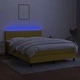 Боксспринг легло с матрак и LED, зелено, 140x190 см, плат