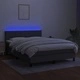 Боксспринг легло с матрак и LED, тъмносиво, 140x200 см, плат