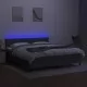 Боксспринг легло с матрак и LED, тъмносиво, 160x200 см, плат 