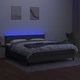 Боксспринг легло с матрак и LED, тъмносиво, 160x200 см, плат 