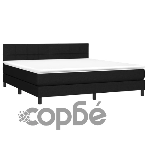 Боксспринг легло с матрак и LED, черно, 160x200 см, плат ➤ топ цена ➤ sorbe.bg