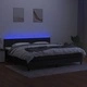 Боксспринг легло с матрак и LED, черна, 200x200 см, плат