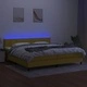 Боксспринг легло с матрак и LED, зелена, 200x200 см, плат
