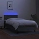 Боксспринг легло с матрак и LED, тъмносиво, 80x200 см, плат