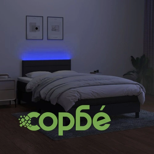 Боксспринг легло с матрак и LED, черно, 120x200 см, плат ➤ топ цена ➤ sorbe.bg