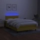 Боксспринг легло с матрак и LED, зелено, 120x200 см, плат