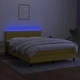 Боксспринг легло с матрак и LED, зелено, 140x190 см, плат