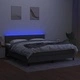 Боксспринг легло с матрак и LED, тъмносиво, 180x200 см, плат