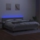 Боксспринг легло с матрак и LED, светлосиво, 200x200 см, плат